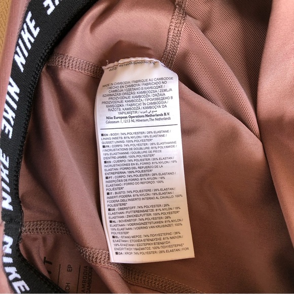 Nike Dri-Fit Workout Dusty Rose Drawstring Side Pockets Capri Leggings XS - Picture 10 of 14
